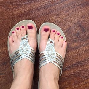 Metallic colored sandals